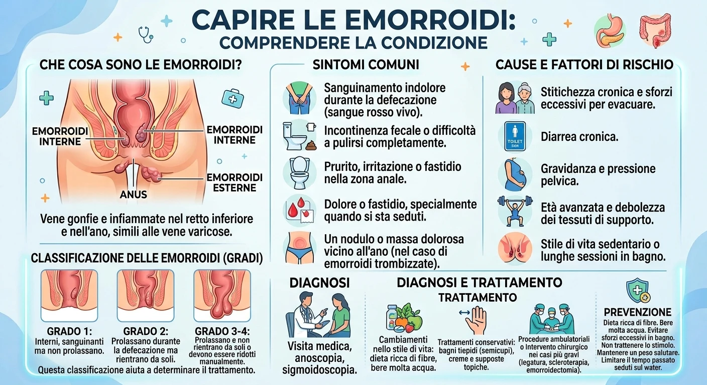 infografica medica emorroidi