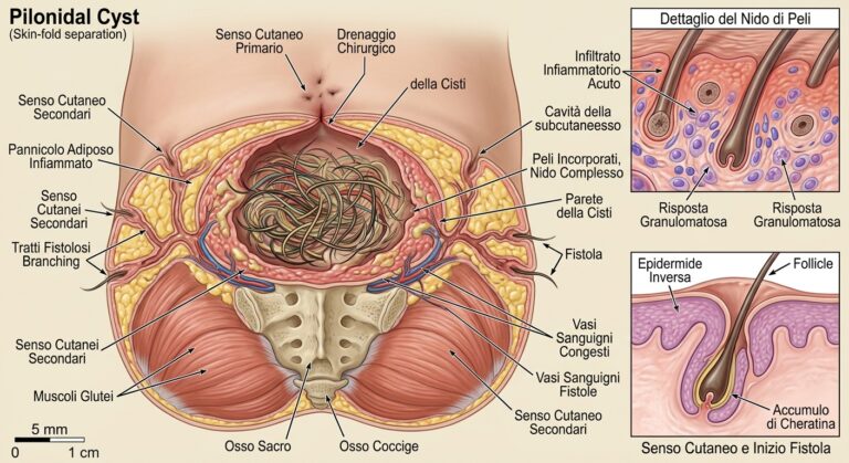 anatomia cisti pilonidale