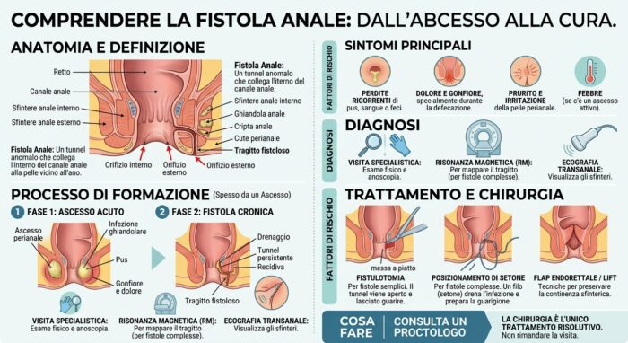 comprendere la fistola anale - infografica