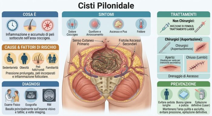 guida grafica della cisti pilonidale