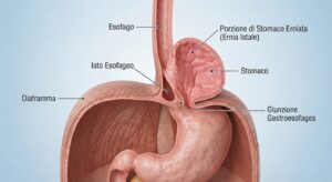 illustrazione anatomica dell'ernia iatale