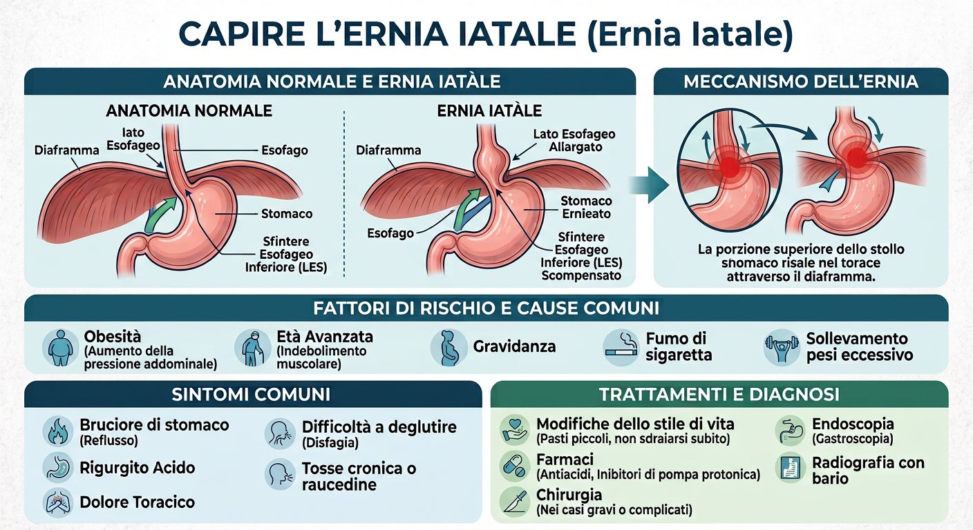 infografica medica dell'ernia iatale
