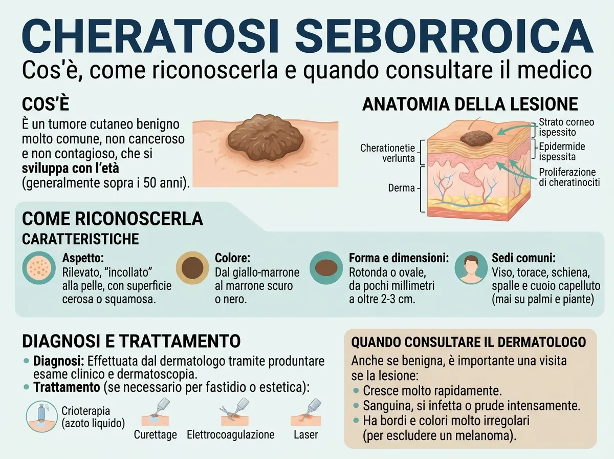 infografica medica cheratosi seborroica