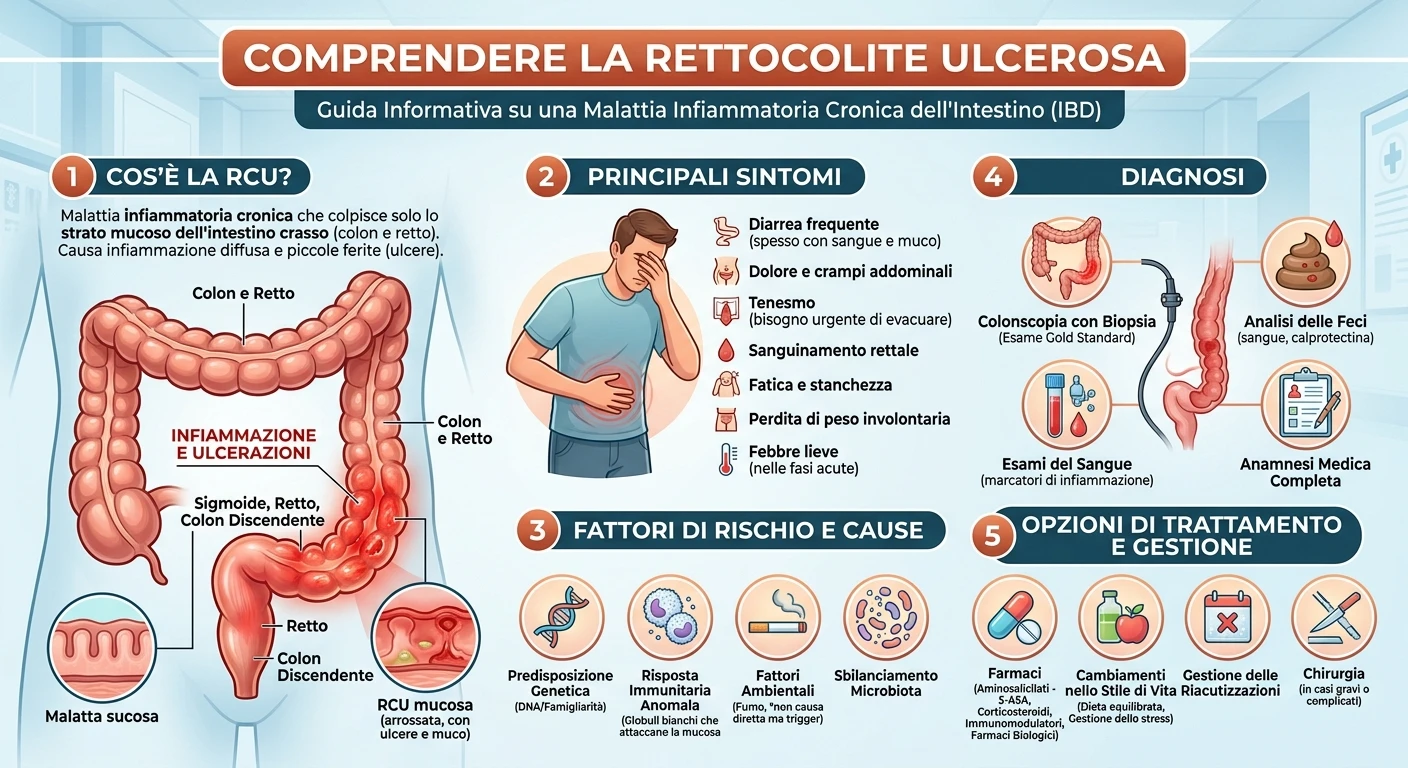 infografica medica rettocolite ulcerosa