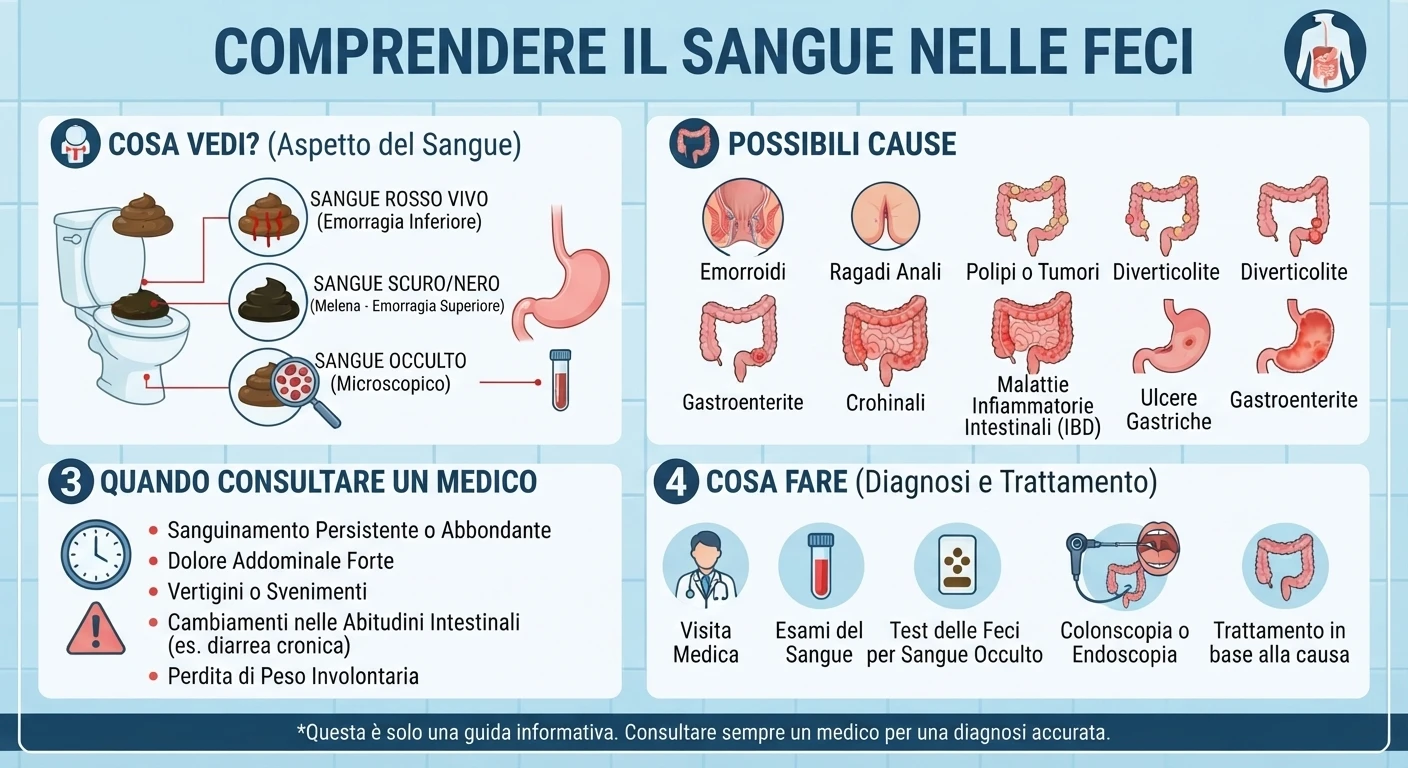 infografica medica sangue nelle feci